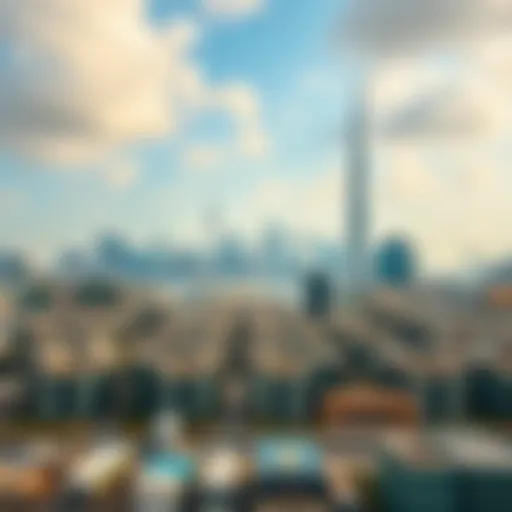 A skyline view of Dubai showcasing residential areas