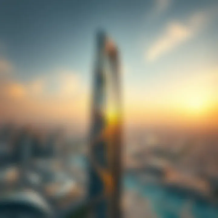 Striking Aerial Perspective of Future Tower 3 Aerial view showcasing the striking design of Future Tower 3 against the Dubai skyline