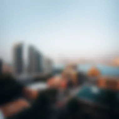 A panoramic view of Dubai's skyline featuring garden apartments