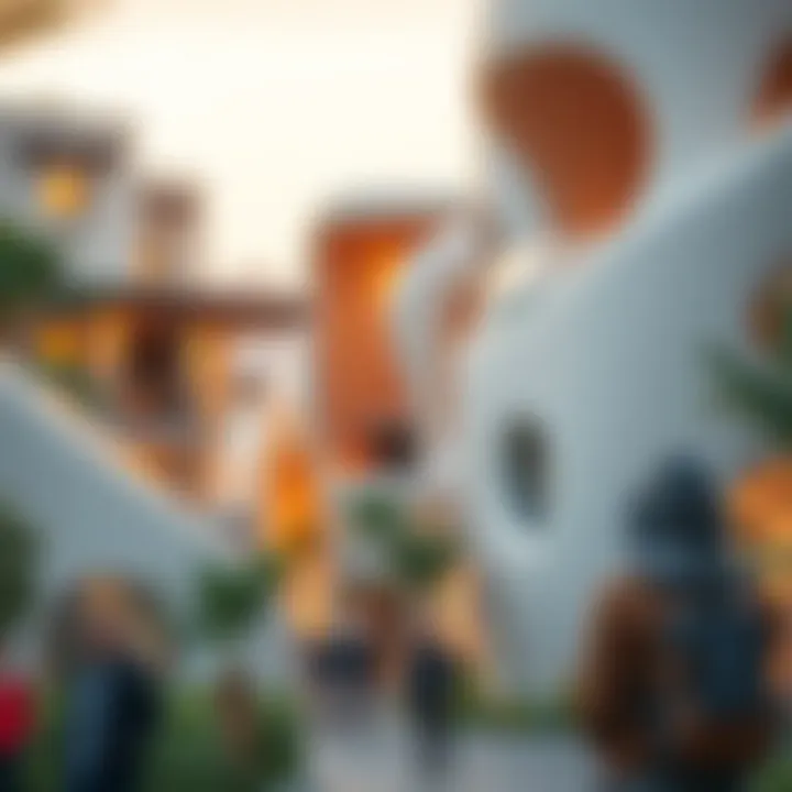 A stunning view of Gate Village showcasing innovative architecture