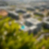 Aerial view of Gems Estate showcasing its lush greenery and modern architecture.