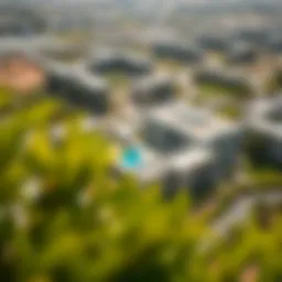 Aerial view of Gems Estate showcasing its lush greenery and modern architecture.