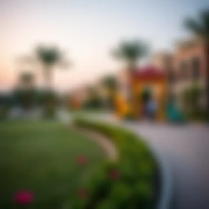 Community park in Gems Estate featuring recreational facilities for families.