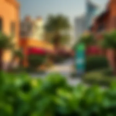 Vibrant neighborhood with lush parks and upscale residences