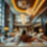 Luxurious hotel lobby showcasing opulent design