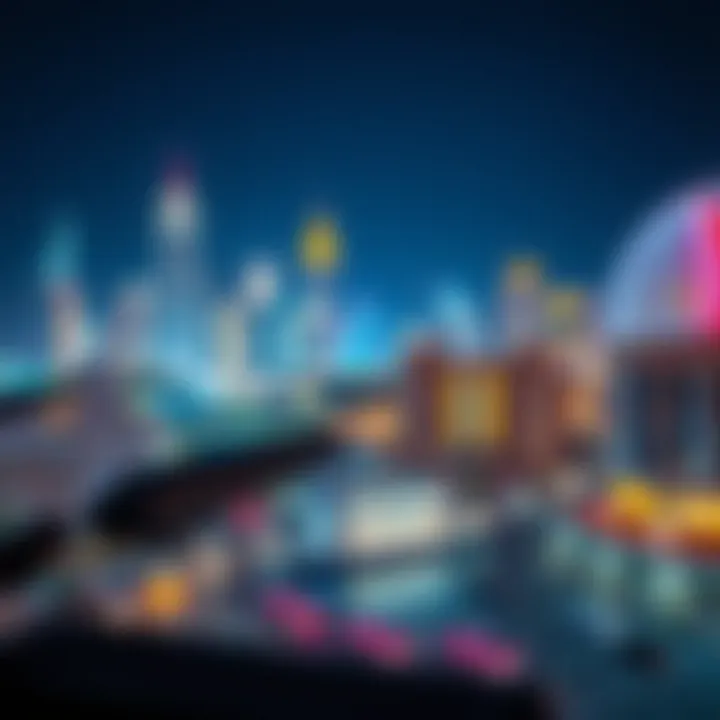 Bur Dubai Skyline Illuminated at Night Stunning view of Bur Dubai skyline at night