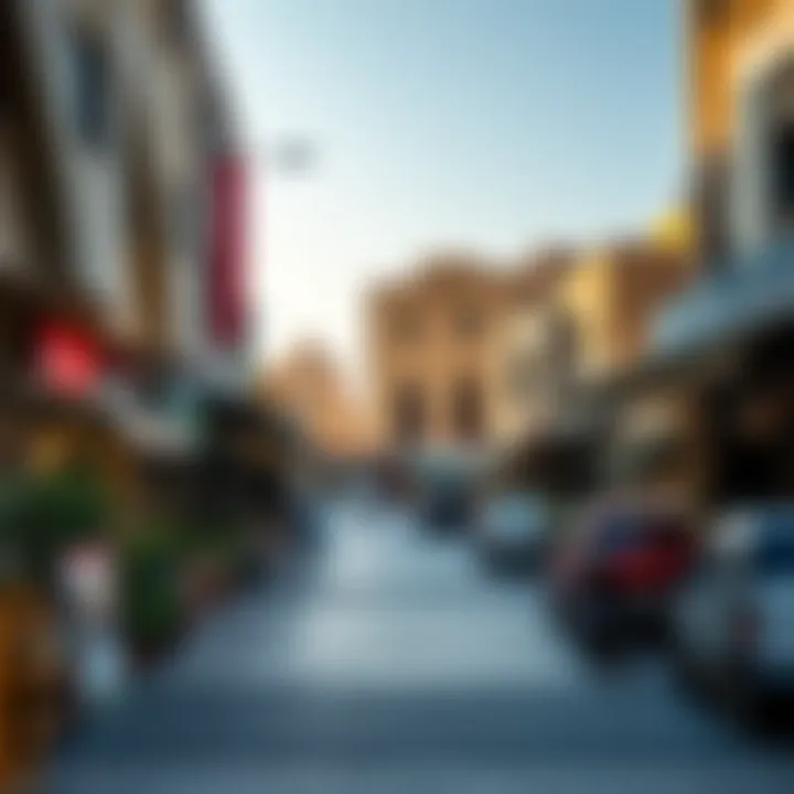 Vibrant streets of Al Jafiliya with local amenities