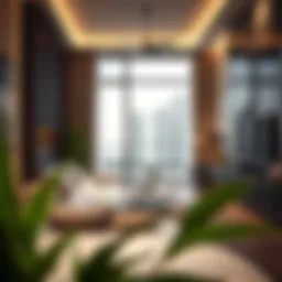 Modern studio apartment interior in Dubai