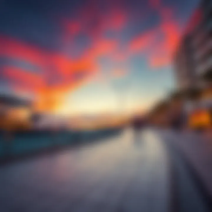 Stunning sunset over JBR Beach Walk showcasing vibrant colors