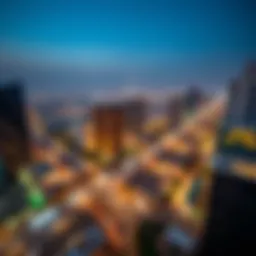 Aerial view of Khalid Bin Waleed Road showcasing its significance in Dubai's urban landscape.