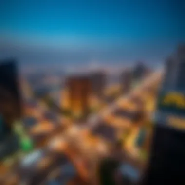 Aerial Perspective of Khalid Bin Waleed Road Aerial view of Khalid Bin Waleed Road showcasing its significance in Dubai's urban landscape.