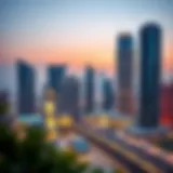 A skyline view of Dubai showcasing luxury real estate developments