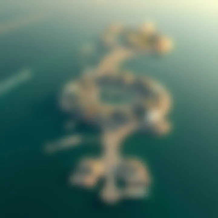 Aerial view of Palm Jumeirah showcasing its unique layout and luxury properties