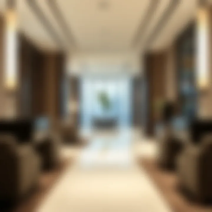 Interior of a high-end office space featuring contemporary design elements