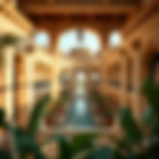 A panoramic view of Madinat architecture showcasing intricate designs