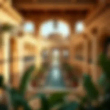 Architectural Elegance of Madinat Living A panoramic view of Madinat architecture showcasing intricate designs