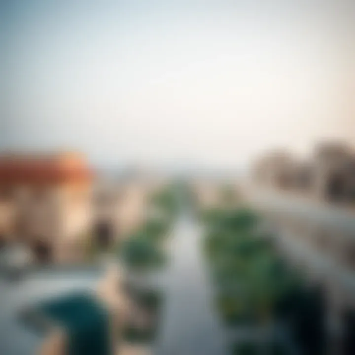 A panoramic view of Madinat Zayed Al Dhafra showcasing traditional architecture and modern buildings