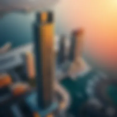 Aerial view of Marina 23 Tower showcasing its architectural design