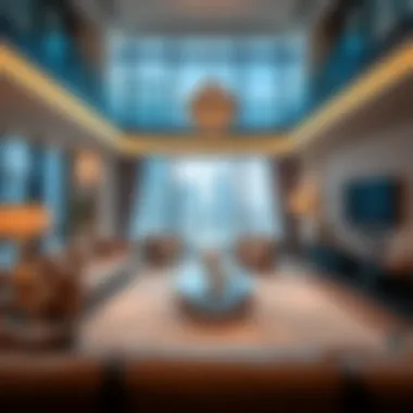 Luxurious living room interior of a residence in Marina 23 Tower