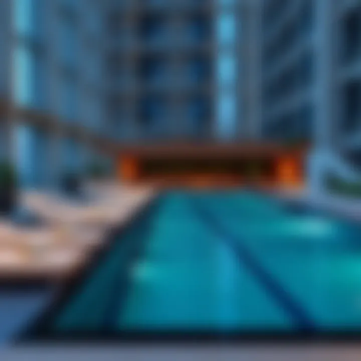 Swimming pool and leisure area at Marina 23 Tower