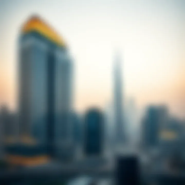 Max Building Burjuman in the Dubai Skyline Panoramic skyline featuring Max Building Burjuman