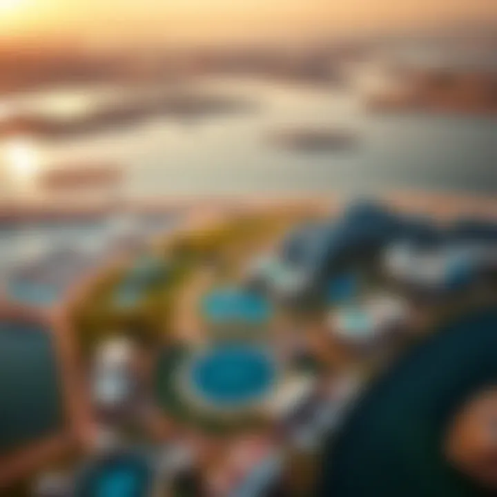 A stunning aerial view showcasing the Monte Carlo Damac Lagoons.