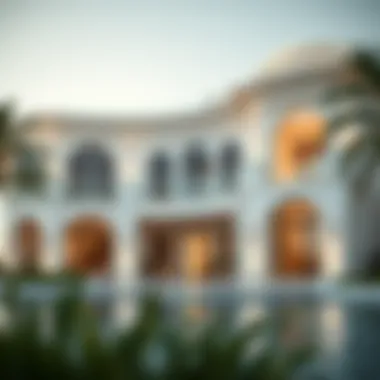 An elegant architectural rendering of the luxury villas at Monte Carlo Damac Lagoons.