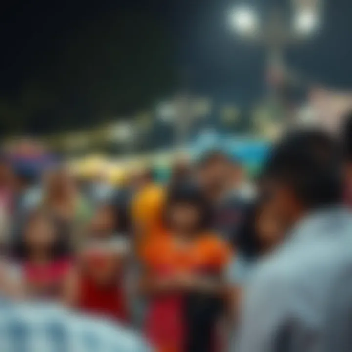 A vibrant community event in مجلس ضاحية مويلح with families enjoying the atmosphere