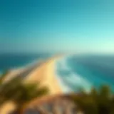 Panoramic view of Nakheel Beach showcasing turquoise waters and golden sands