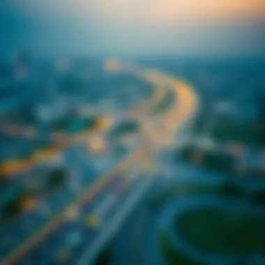 Aerial view of Al Sharqa Road showcasing its connectivity