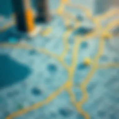 Map highlighting key areas along Al Sharqa Road