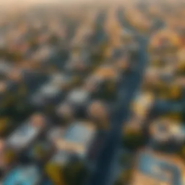 Aerial view of a vibrant neighborhood in Dubai