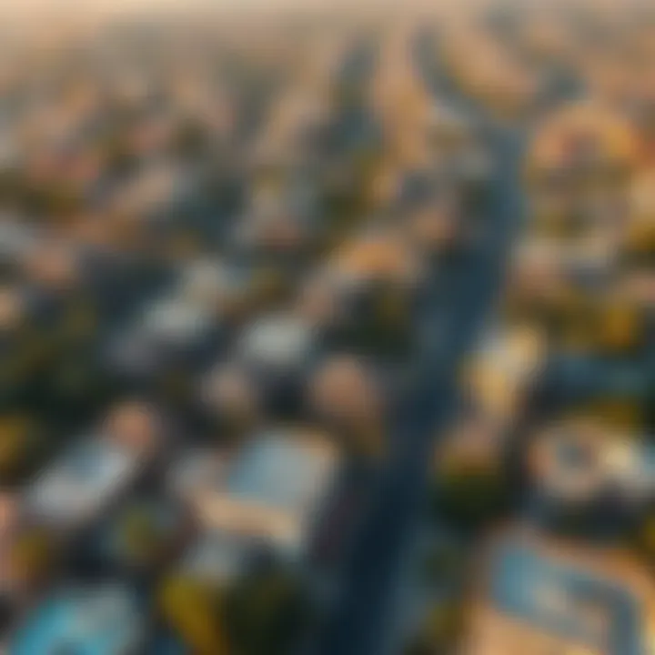 Aerial view of a vibrant neighborhood in Dubai