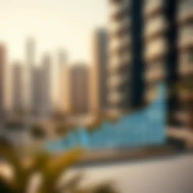 Financial Graph of Dubai Real Estate Trends Illustration of a financial graph depicting real estate trends