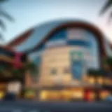 A stunning exterior view of Oasis Mall Centrepoint showcasing its unique architectural design.