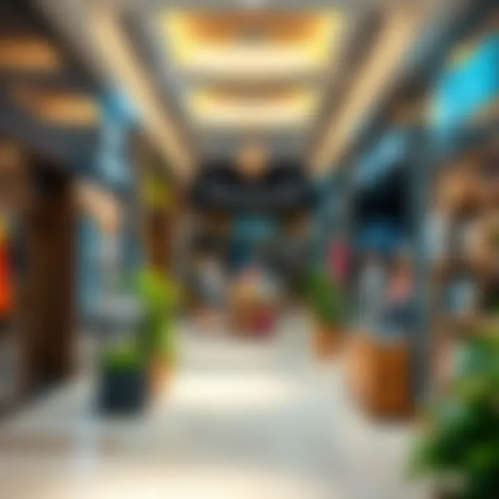 An interior shot of the diverse shopping options available at Oasis Mall Centrepoint.