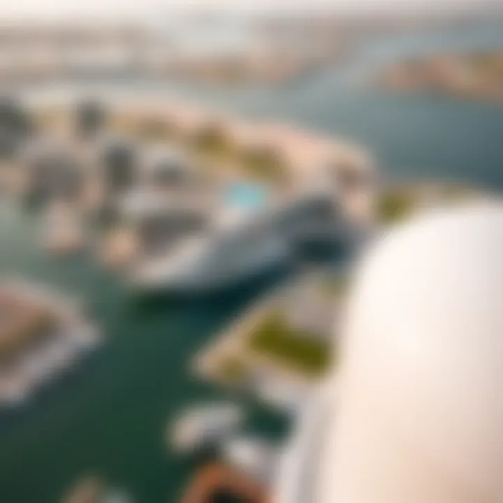 Aerial View of فندق النخلة دبي Breathtaking aerial view of فندق النخلة دبي against the backdrop of the marina