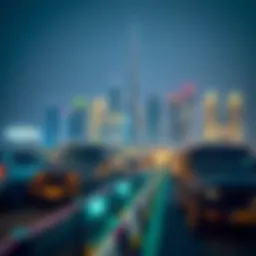 A vibrant skyline of Dubai during a public holiday celebration