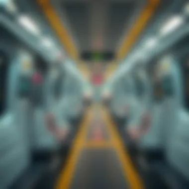 Advanced Technology in Dubai Metro Train Interior of a Dubai Metro train featuring advanced technology