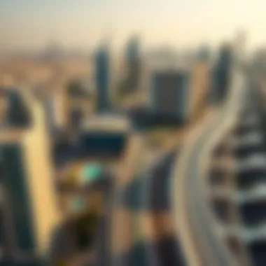 Urban Development Influenced by Dubai Metro Aerial view of Dubai showcasing urban development influenced by the Metro