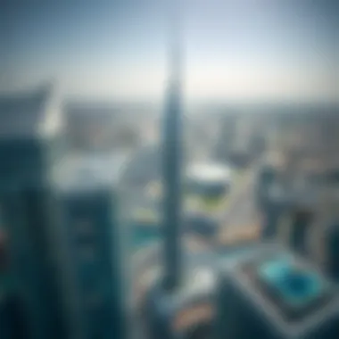 Shatha Tower in the Heart of Dubai Media City Aerial view of Dubai Media City featuring Shatha Tower