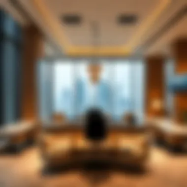 Contemporary Workspaces in Shatha Tower Interior design elements of Shatha Tower highlighting contemporary workspace