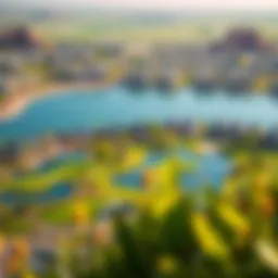 Stunning view of Sienna Lakes community showcasing lush greenery and serene water features