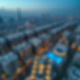 Aerial view of Dubai skyline with luxurious properties