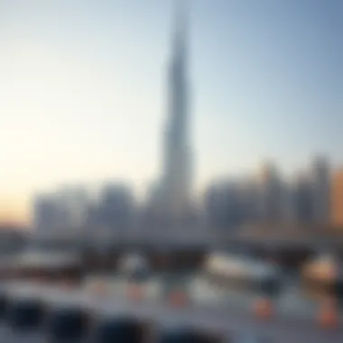 A panoramic shot of Dubai's skyline featuring the Reflection Tower