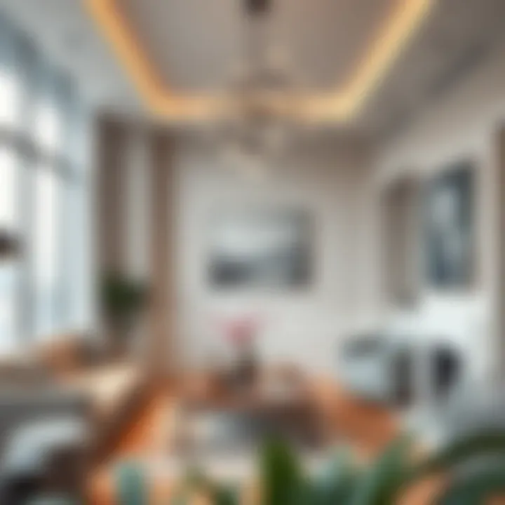 Trendy interior decoration elements in a residential setting