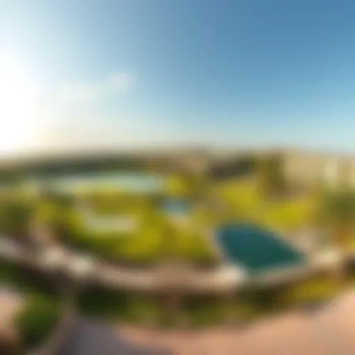 Panoramic view of The Springs community showcasing lush greenery and serene lakes