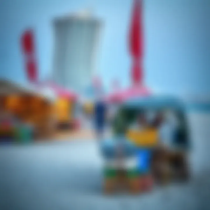 A vibrant beach market scene, emphasizing the economic activities and cultural exchanges