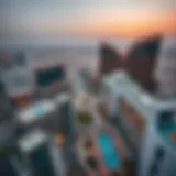 Aerial view of The Valley Rak showcasing modern architecture