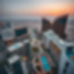 Aerial view of The Valley Rak showcasing modern architecture